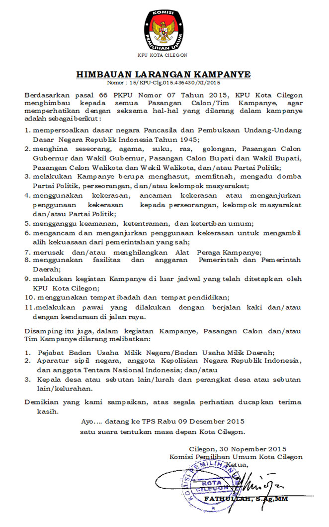 larangan kampanye