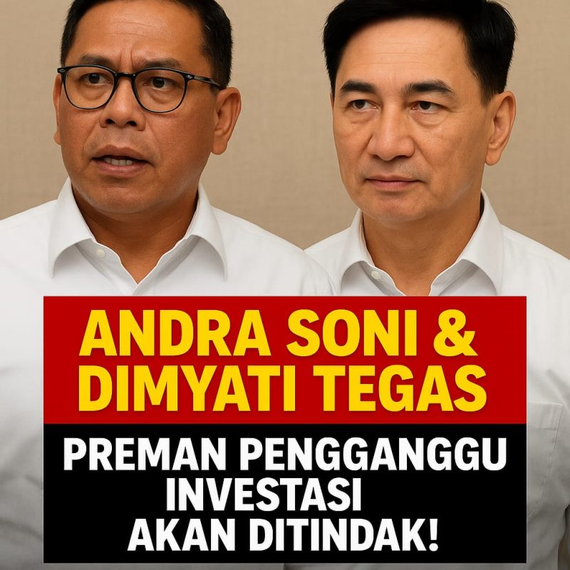 Gubernur Andra Soni dan Wakil Gubernur Dimyati saat menyampaikan pernyataan tegas soal kasus CAA di Cilegon