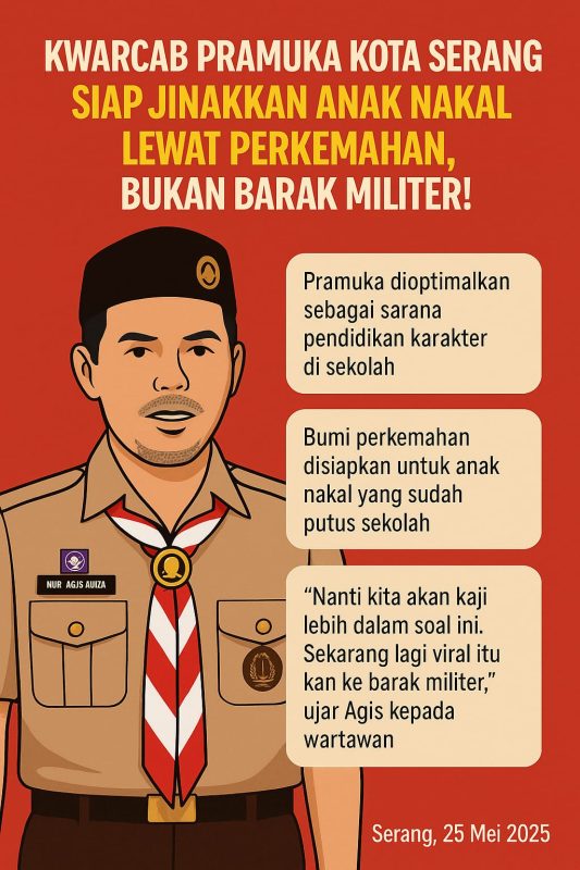 Ketua Kwarcab Pramuka Kota Serang Nur Agis Aulia Saat Membuka Lokagalang 2025