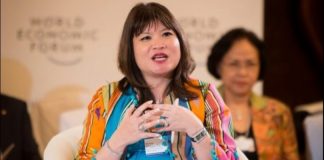 Ketua Apindo Shinta Kamdani dalam forum ekonomi membahas gangguan premanisme terhadap investasi pabrik kimia CA-EDC di Cilegon