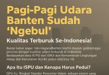 Kabut polusi menutupi langit Banten pagi hari
