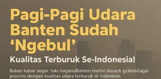 Kabut polusi menutupi langit Banten pagi hari