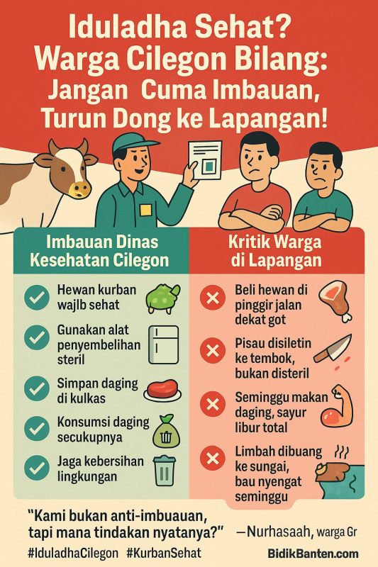 Imbauan Setiap Tahun, Tapi Tetap Sama: Warga Cilegon Sindir Dinkes soal Kurban Sehat Jelang Iduladha 1 Kritik warga terhadap imbauan Dinas Kesehatan Cilegon soal kurban