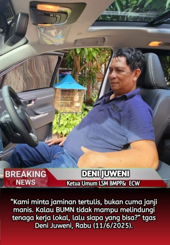 Ketua Umum LSM BMPP Deni Juweni mengkritik proyek baja Delong Steel di Cilegon