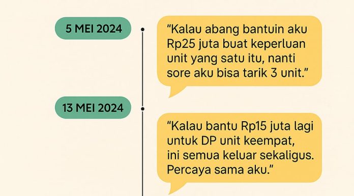 Alur Janji Manis Pembelian Mobil oleh Kemal kepada Taufik Hidayat"