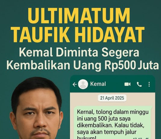 "Taufik Hidayat beri ultimatum Kemal untuk kembalikan uang Rp500 juta"