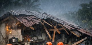 Dini Hari Mencekam di Ciwandan, Rumah Warga Roboh Diterjang Hujan